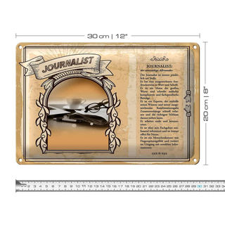 Blechschild Berufe 30x20cm Journalist Informationen exakt