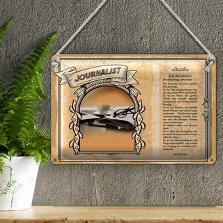 Blechschild Berufe 30x20cm Journalist Informationen exakt