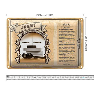 Blechschild Berufe 30x20cm Jurist Sprache Paragraphen Schrift
