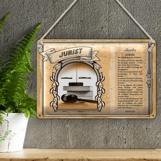 Blechschild Berufe 30x20cm Jurist Sprache Paragraphen Schrift