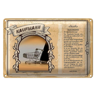 Blechschild Berufe 30x20cm Kaufmann Gewerbe Qualität
