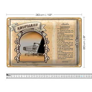 Blechschild Berufe 30x20cm Kaufmann Gewerbe Qualität