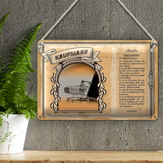 Blechschild Berufe 30x20cm Kaufmann Gewerbe Qualität