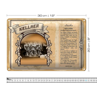 Blechschild Berufe 30x20cm Kellner Getränke Speisen Service