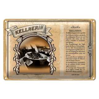 Blechschild Berufe 30x20cm Kellnerin Trinkgeld Service Gäste
