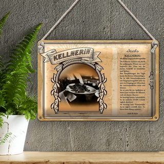 Blechschild Berufe 30x20cm Kellnerin Trinkgeld Service Gäste