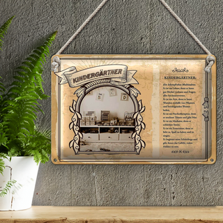 Blechschild Berufe 30x20cm Kindergärtner lebensfroher Lehrer