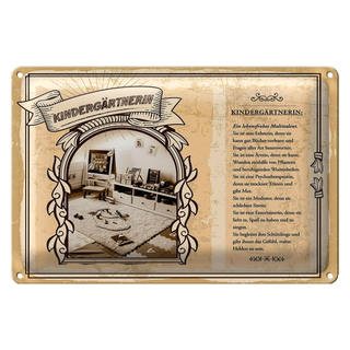 Blechschild Berufe 30x20cm Kindergärtnerin Lehrerin Spaß