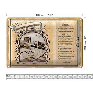 Blechschild Berufe 30x20cm Kindergärtnerin Lehrerin Spaß