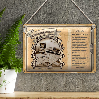 Blechschild Berufe 30x20cm Kindergärtnerin Lehrerin Spaß
