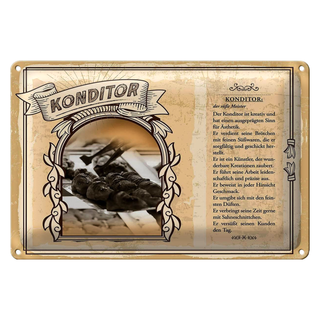Blechschild Berufe 30x20cm Konditor der süßer Meister kreativ