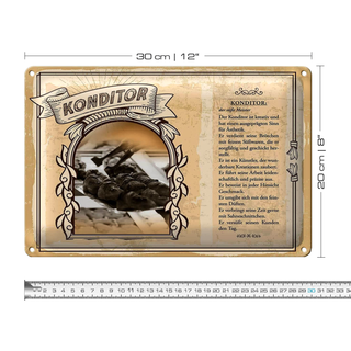 Blechschild Berufe 30x20cm Konditor der süßer Meister kreativ