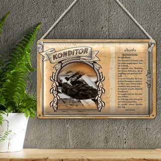 Blechschild Berufe 30x20cm Konditor der süßer Meister kreativ