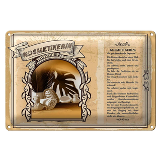 Blechschild Berufe 30x20cm Kosmetikerin Expertin Ästhetik