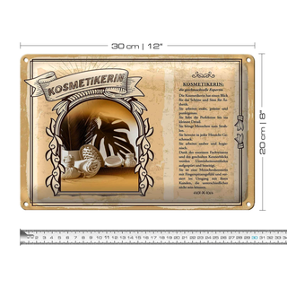Blechschild Berufe 30x20cm Kosmetikerin Expertin Ästhetik