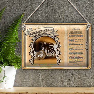 Blechschild Berufe 30x20cm Kosmetikerin Expertin Ästhetik