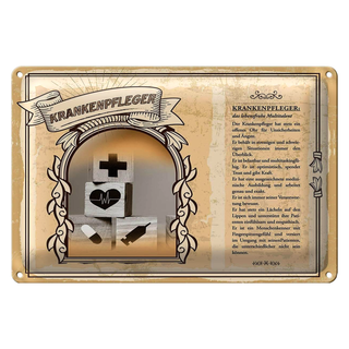Blechschild Berufe 30x20cm Krankenpfleger belastbar Kraft
