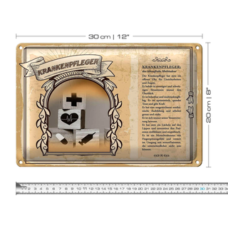 Blechschild Berufe 30x20cm Krankenpfleger belastbar Kraft
