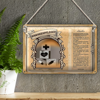 Blechschild Berufe 30x20cm Krankenpfleger belastbar Kraft