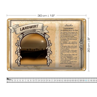 Blechschild Berufe 30x20cm Landwirt wetterfeste Meister Natur