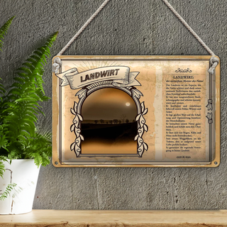 Blechschild Berufe 30x20cm Landwirt wetterfeste Meister Natur