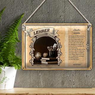 Blechschild Berufe 30x20cm Lehrer Herrscher Klassenzimmers