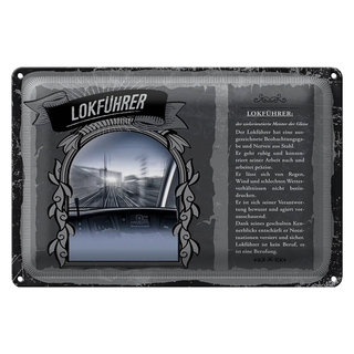 Blechschild Berufe 30x20cm Lokführer zielorientiert Meister