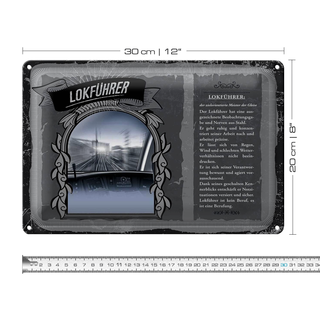 Blechschild Berufe 30x20cm Lokführer zielorientiert Meister
