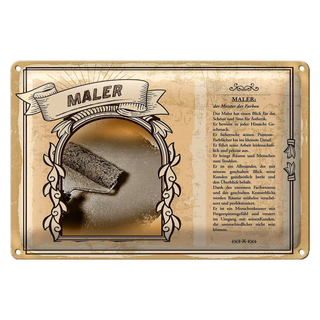 Blechschild Berufe 30x20cm Maler Meister der Farben streichen