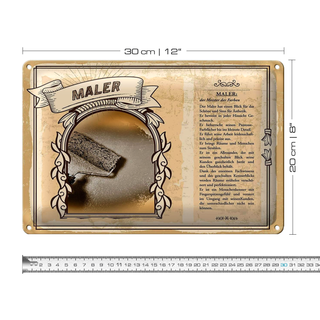 Blechschild Berufe 30x20cm Maler Meister der Farben streichen