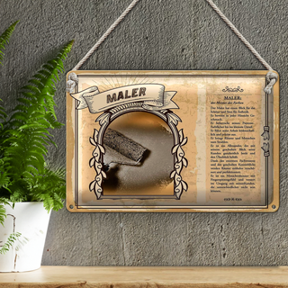 Blechschild Berufe 30x20cm Maler Meister der Farben streichen