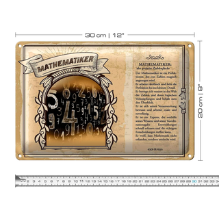 Blechschild Berufe 30x20cm Mathematiker präziser Zahlenfuchs