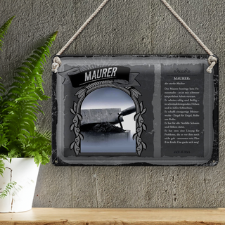 Blechschild Berufe 30x20cm Maurer körperliche Arbeit stark