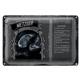 Blechschild Berufe 30x20cm Metzger robuste Gourmet Qualität