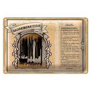 Blechschild Berufe 30x20cm Modeberaterin Geschmack Expertin