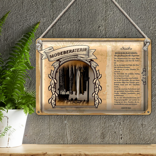 Blechschild Berufe 30x20cm Modeberaterin Geschmack Expertin
