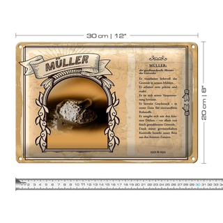 Blechschild Berufe 30x20cm Müller Meister des Getreides