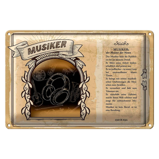 Blechschild Berufe 30x20cm Musiker Meister der Noten Musik