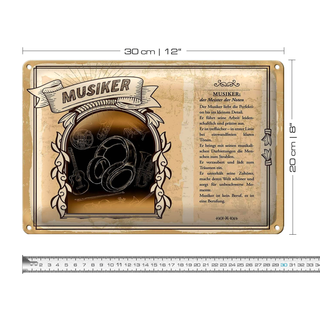 Blechschild Berufe 30x20cm Musiker Meister der Noten Musik