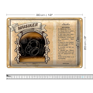 Blechschild Berufe 30x20cm Musiker Meister der Noten Musik