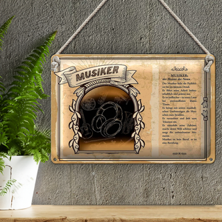 Blechschild Berufe 30x20cm Musiker Meister der Noten Musik