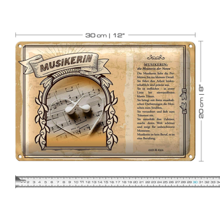 Blechschild Berufe 30x20cm Musikerin Meisterin der Noten