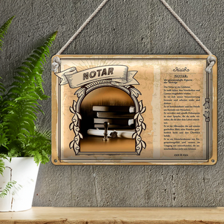 Blechschild Berufe 30x20cm Notar gewissenhaft Verträge exakt