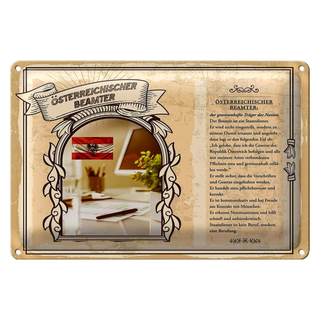 Blechschild Berufe 30x20cm Österreichischer Beamter Beamte