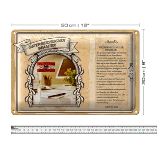 Blechschild Berufe 30x20cm Österreichischer Beamter Beamte