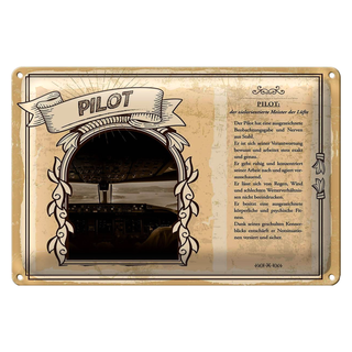 Blechschild Berufe 30x20cm Pilot zielorientierter Meister