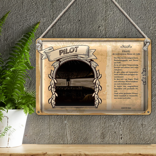 Blechschild Berufe 30x20cm Pilot zielorientierter Meister