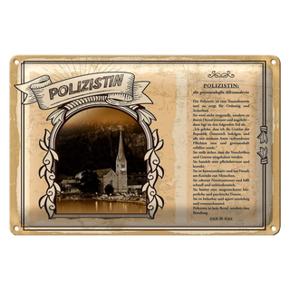 Blechschild Berufe 30x20cm Polizistin Staatsdienerin Ordnung