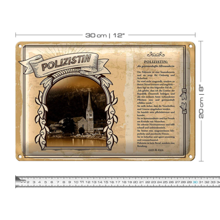 Blechschild Berufe 30x20cm Polizistin Staatsdienerin Ordnung