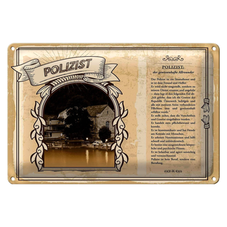 Blechschild Berufe 30x20cm Polizist Staatsdiener Ordnung